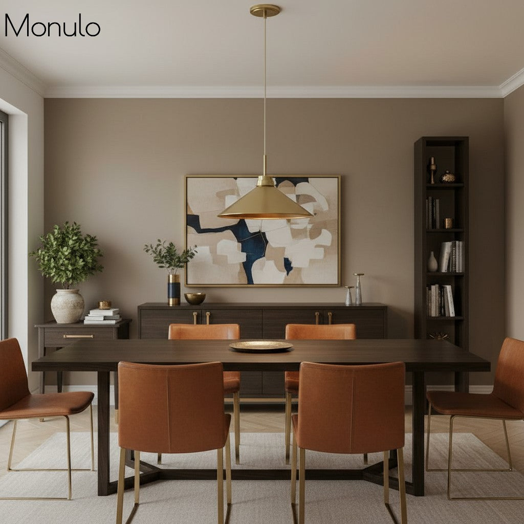 Kegelförmige Pendelleuchte — dimmbarer Landhausstil