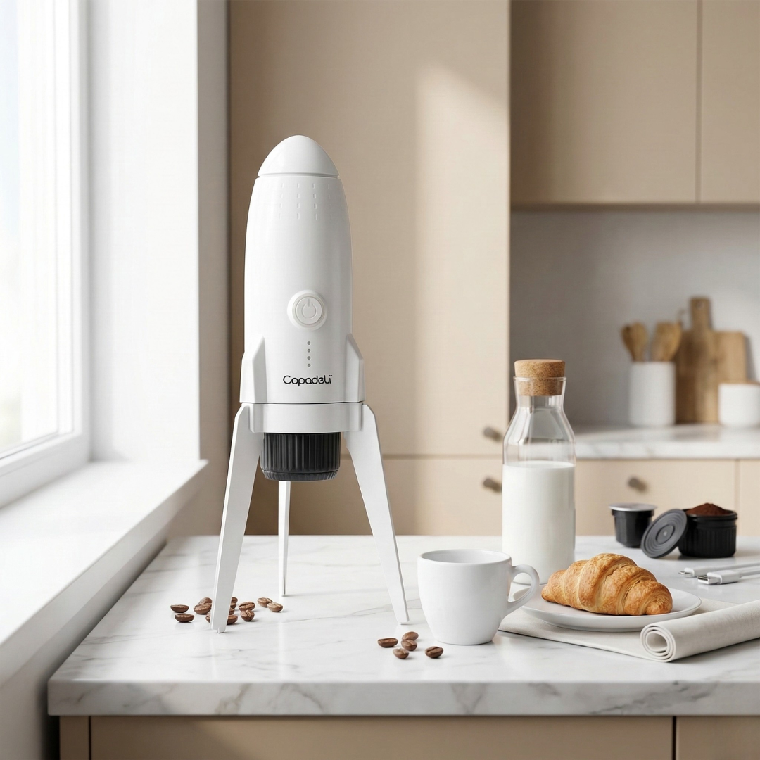 Cafetera espresso compacta con autocalentamiento — Compatible con café molido y cápsulas
