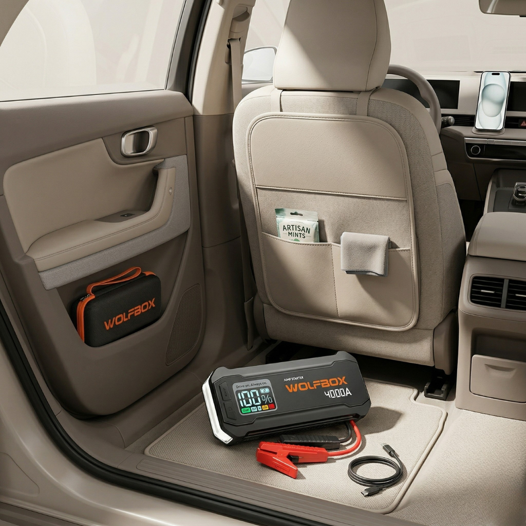 Tragbares 24000mAh-Auto-Starthilfegerät — 4000A Spitzenstrom