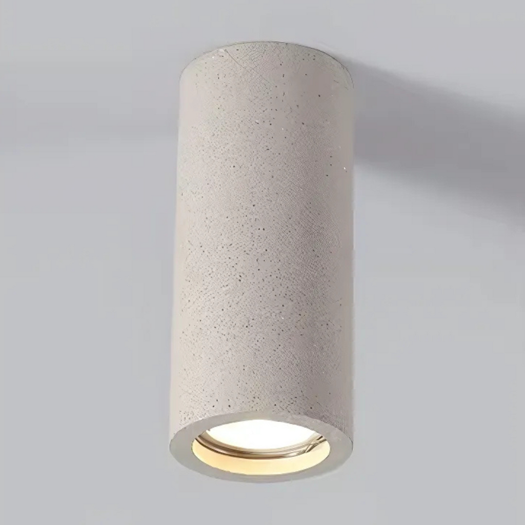 NovaStone Ceiling Lamp Collection — Authentic Stone Detail, Brushed Metal Finish