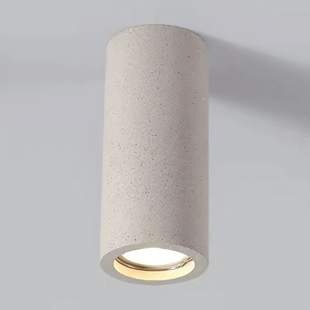NovaStone Ceiling Lamp Collection — Authentic Stone Detail, Brushed Metal Finish