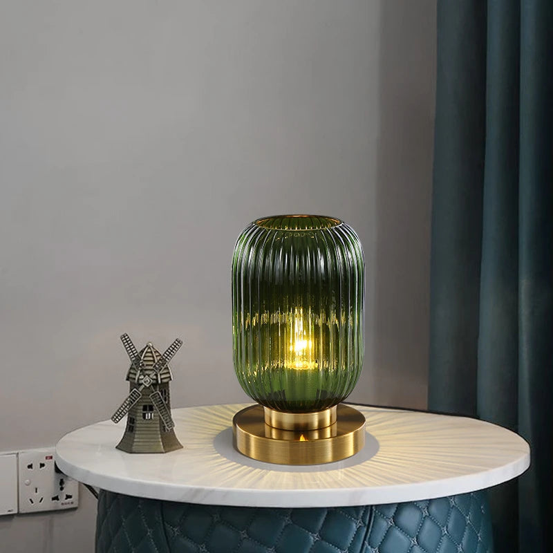 Aurelia Nordic Amber Table Lamp — Minimalist Silhouette, Warm Tinted Glow