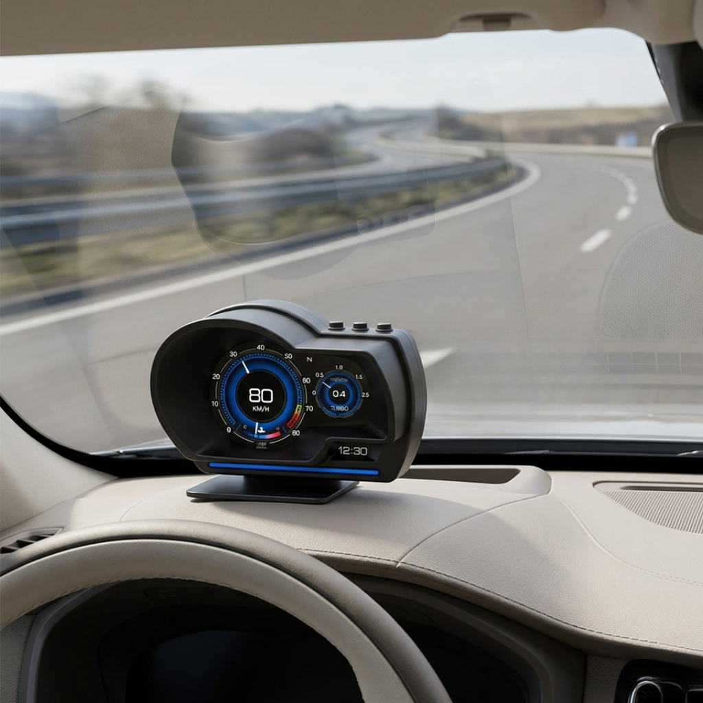 Pantalla de visualización frontal OBD2 — Velocímetro digital HD y alarma de RPM del turbo