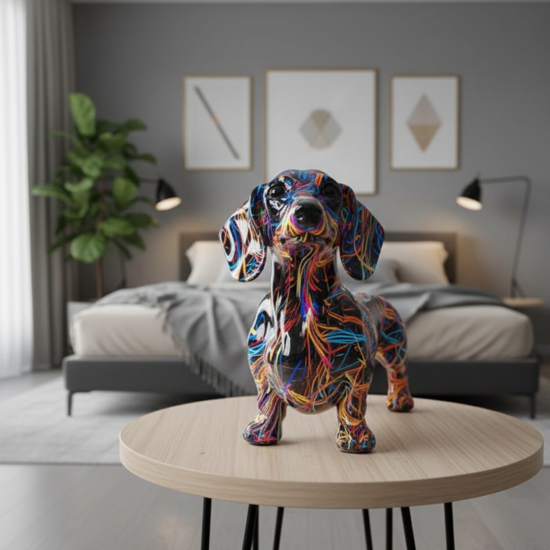 Φαντασμαγορικό ειδώλιο dachshund — ζωντανές λεπτομέρειες, ζωηρή χρωματική παλέτα
