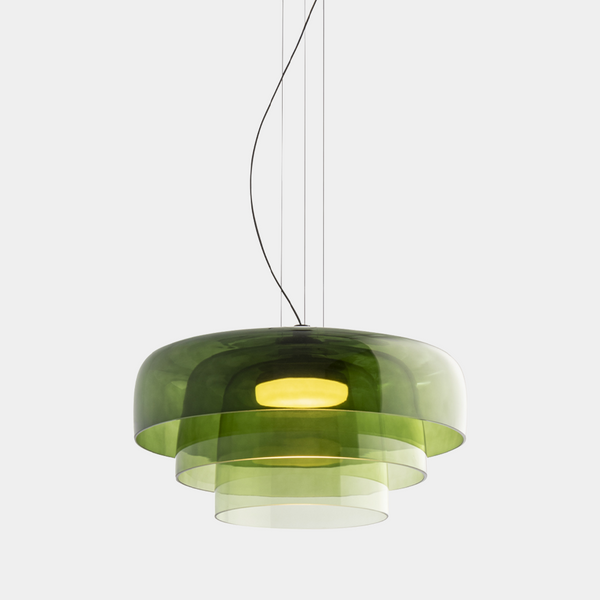 AuroraHaze Nordic Glass Pendant Lamp — Combined Glass And Metal Shade Design