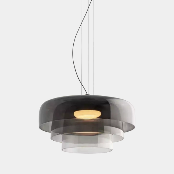 AuroraHaze Nordic Glass Pendant Lamp — Combined Glass And Metal Shade Design