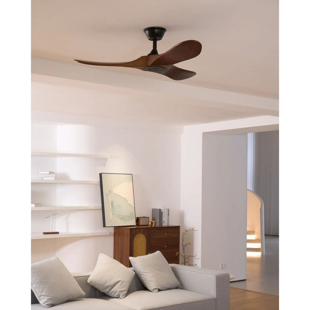 Ventilateur ultra-silencieux, 106cm/132cm — pales en noyer, 6 vitesses