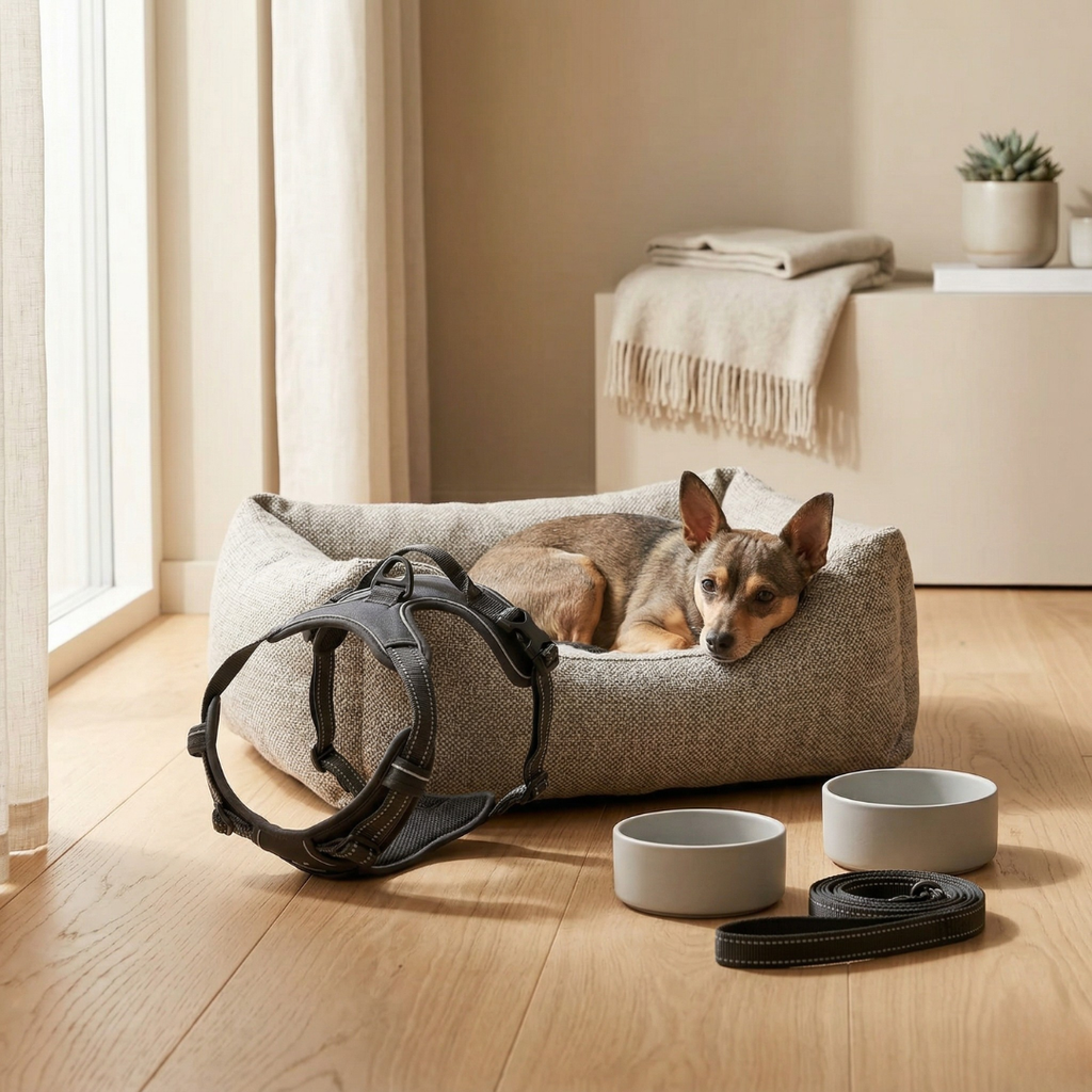 Set de arnés y collar a juego de ajuste seguro para perros pequeños y medianos