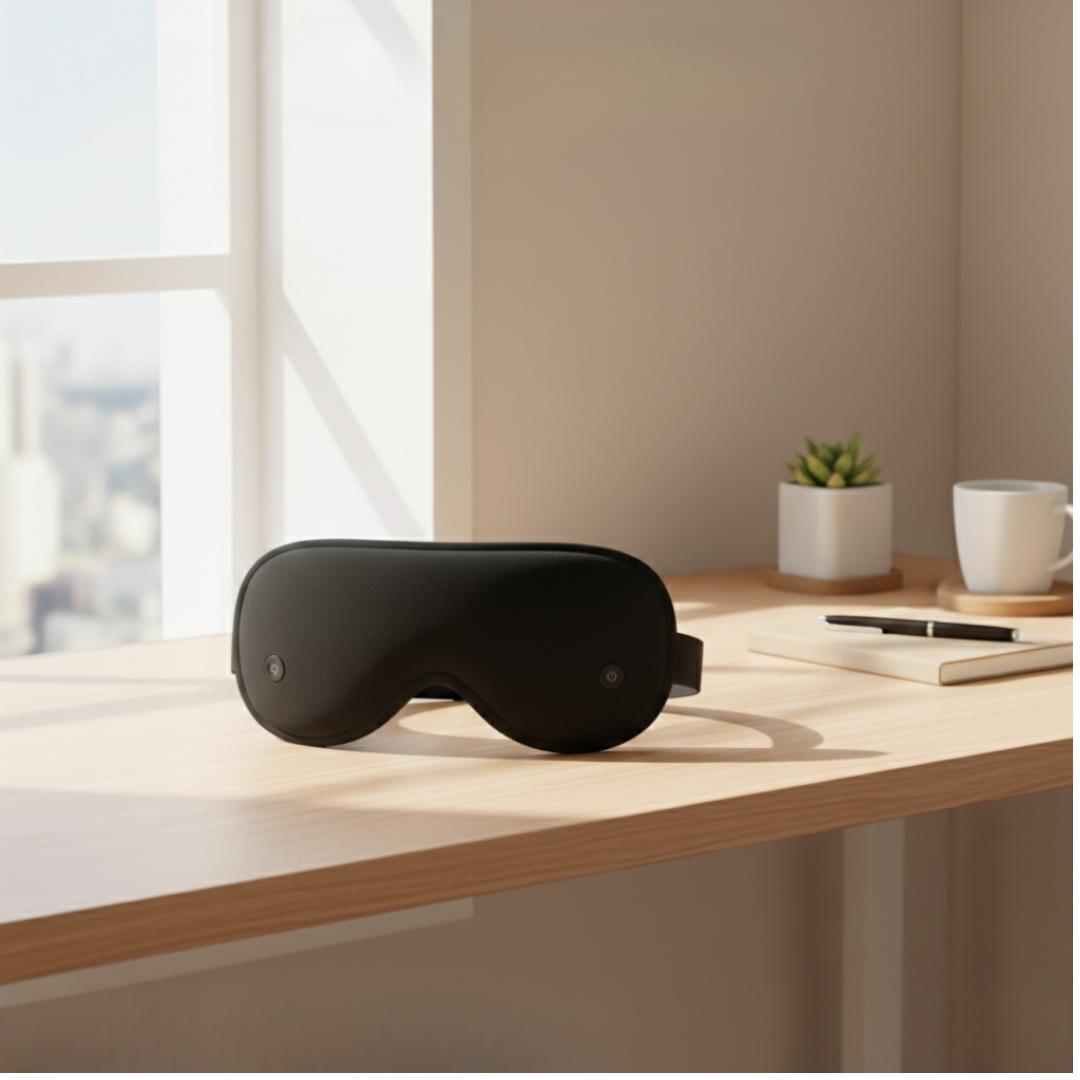 Máscara de Olhos Bluetooth com Áudio 3D — Reprodução sem Fios, Conjunto de Acessórios de Viagem
