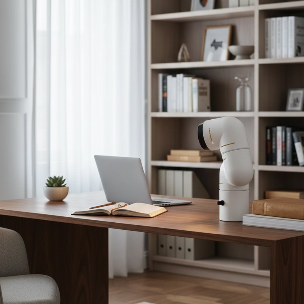 Nordic Style Water Pipe Accent Lamp — Sculptural LED Table Light, Adjustable Brightness