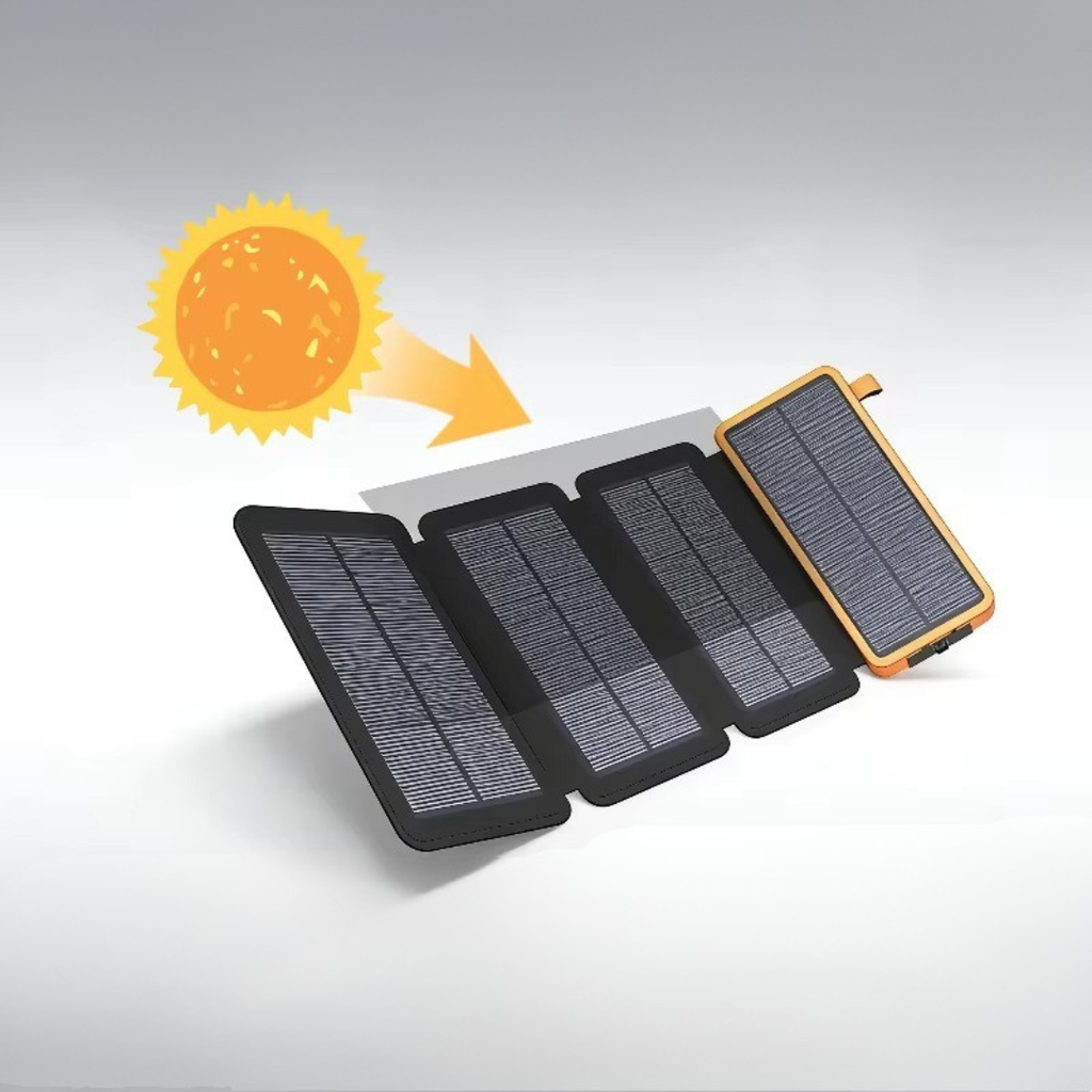 מטען סולארי קשיח בקיבולת ‏200000mAh — פנס LED מובנה