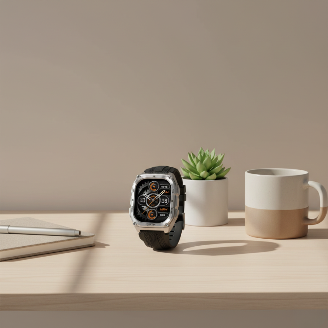 Wytrzymały wojskowy smartwatch GPS — wyświetlacz AMOLED 1,96 cala, wodoodporność 10 ATM