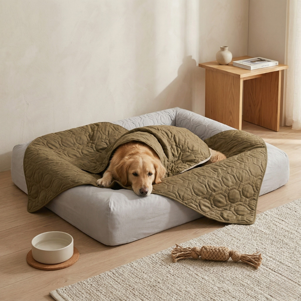 防水プラッシュ素材の犬用カバー - ベッド＆カーシートプロテクター