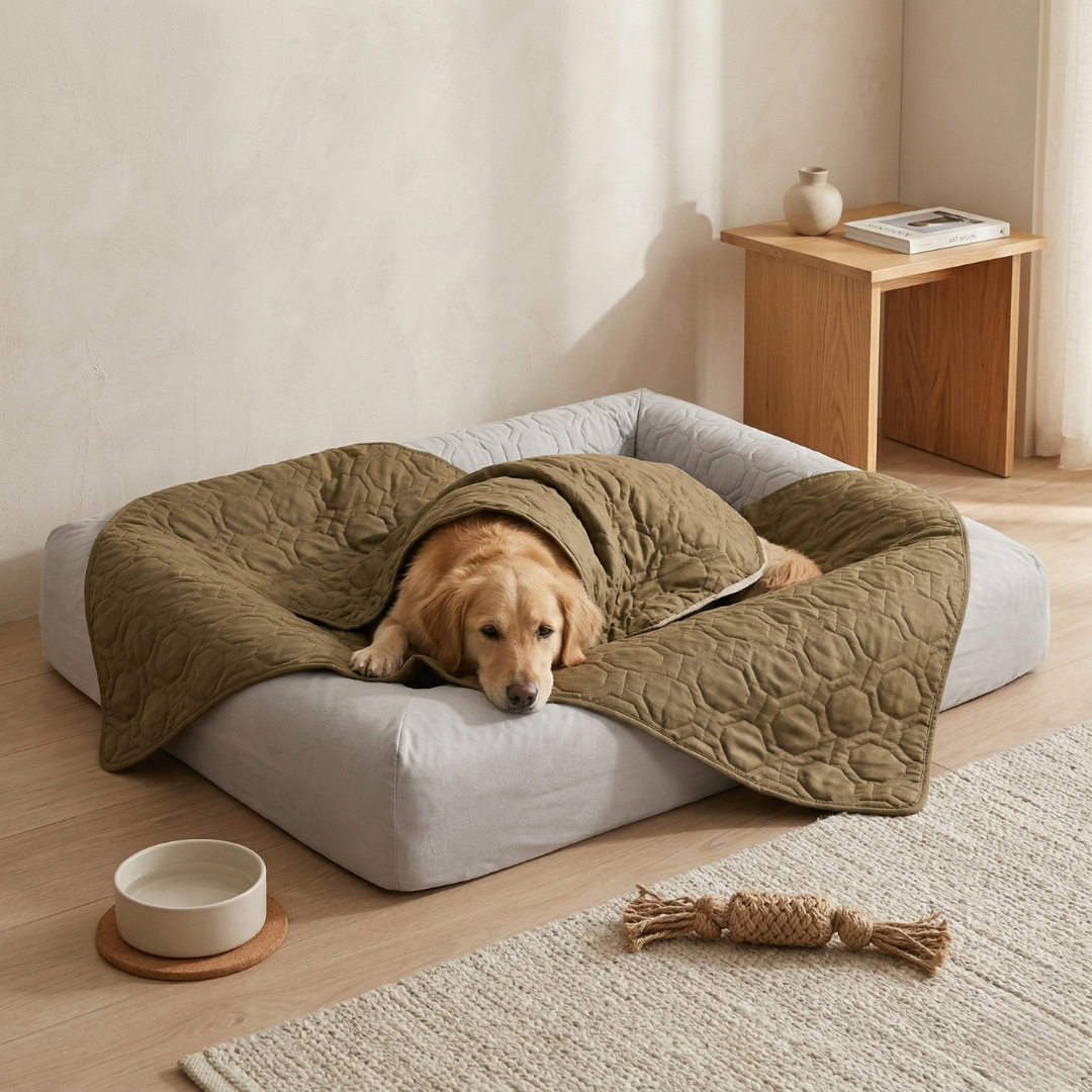 防水プラッシュ素材の犬用カバー - ベッド＆カーシートプロテクター