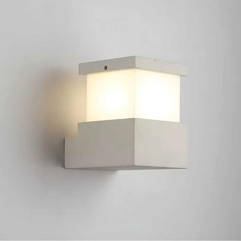 TerraGlow udendørs LED-lampe — IP65-klassificeret, diffuser i borosilikatglas, hus i cement og jern