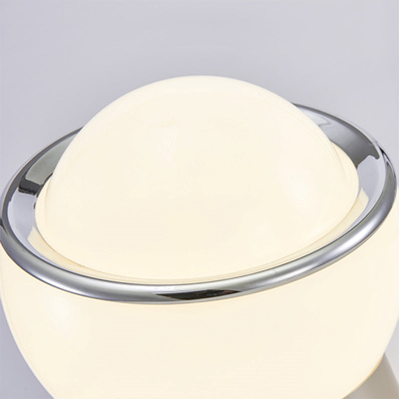 Lucette Bedside Table Lamp, Bauhaus Design, French Opal Glass Shade