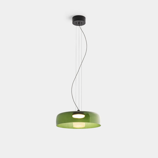 AuroraHaze Nordic Glass Pendant Lamp — Combined Glass And Metal Shade Design