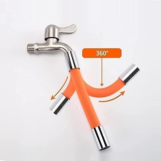 360° fleksibel silikoneforlænger til vandhane — sort og orange