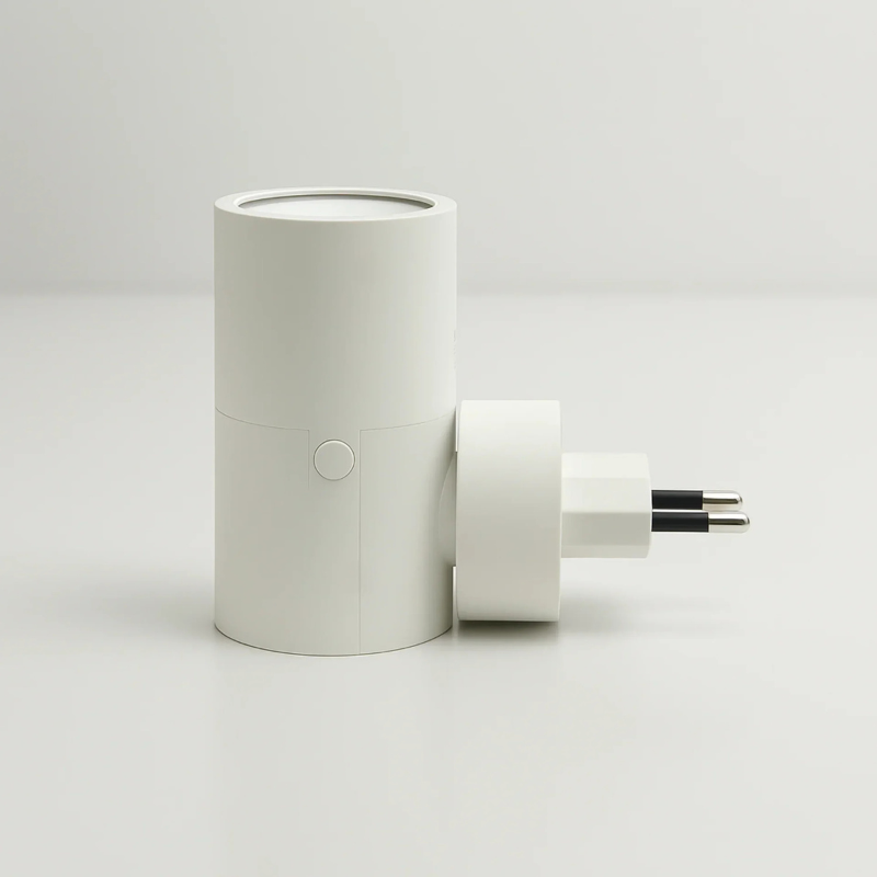 Dimbar vägglampa med stickkontakt — svart och vit LED-nattlampa