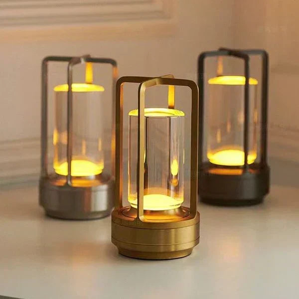 Genopladelig LED-glasbordlampe - berøringsstyring, 3-trins dæmpning