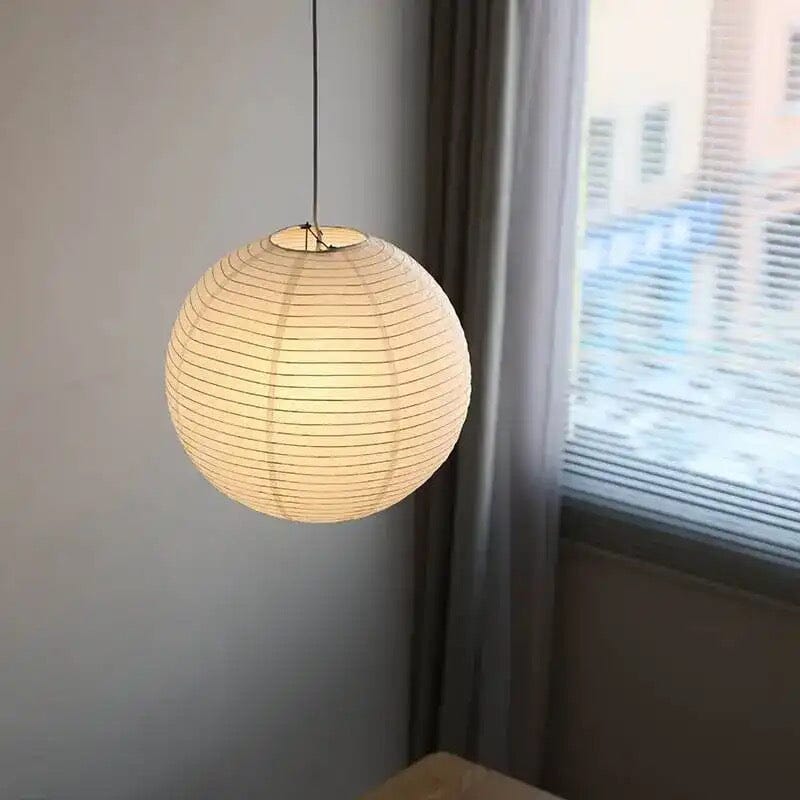 Vrimlo Paper Balloon Pendant Lights — Rounded Paper Shade, Soft Warm Glow