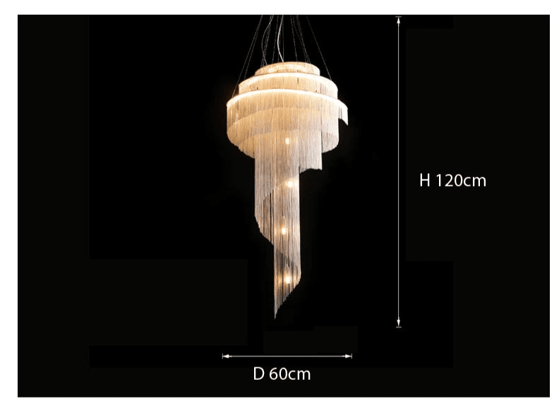 AstraLuxe Crystal Tassel Spiral — Ceiling Chandelier