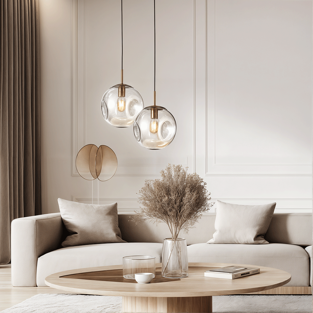 Novae-pendellampe i glas — elegant minimalistisk profil, flerfarvet finish