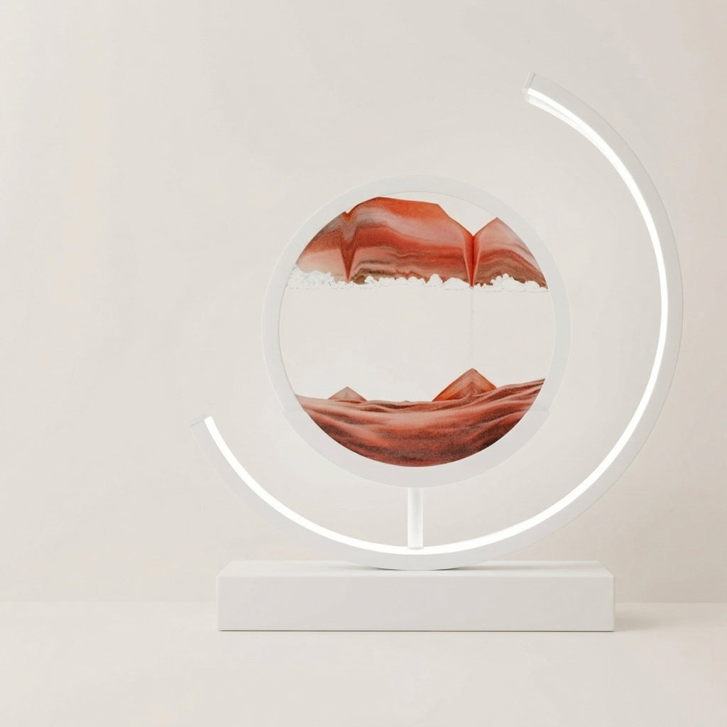 Lampe de table de 12 pouces - sable coloré en mouvement, design artistique 3D