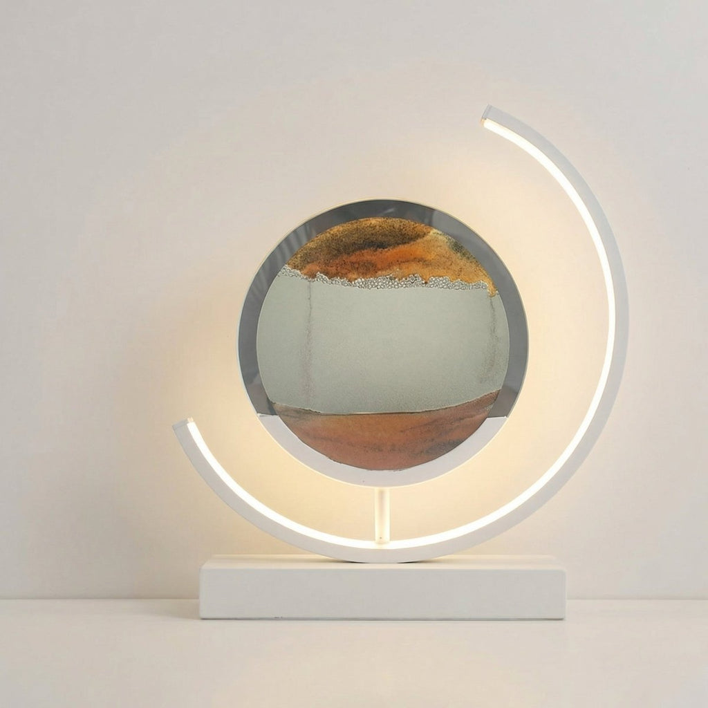 Lampe de table de 12 pouces - sable coloré en mouvement, design artistique 3D