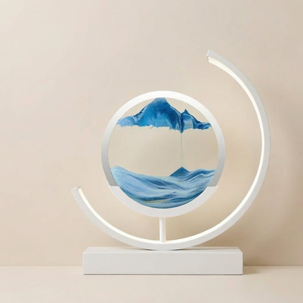 30 cm bordlampe — farverigt flydende sand, 3D-kunstdesign