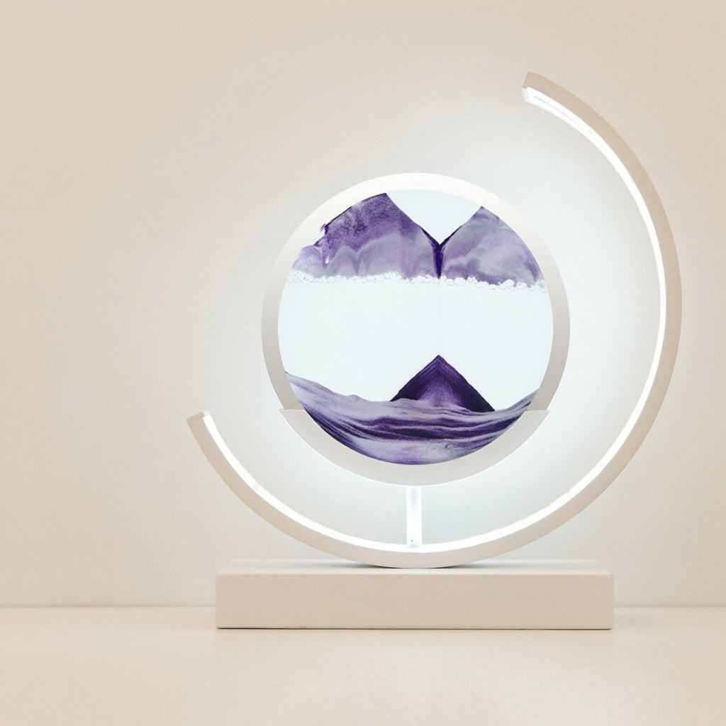 Lampe de table de 12 pouces - sable coloré en mouvement, design artistique 3D