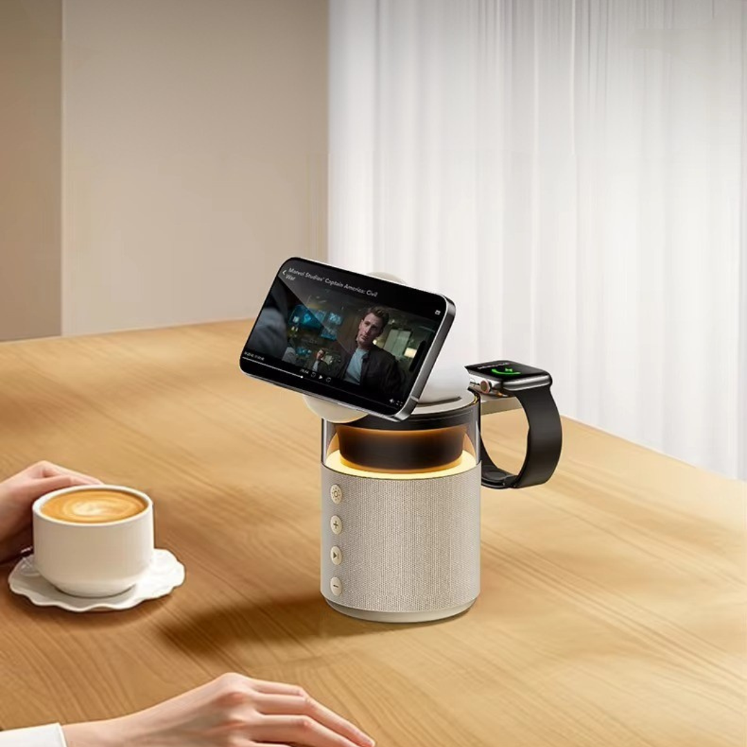 Magnetische 5-in-1-Ladestation — Schnelles gleichzeitiges kabelloses Laden für iPhone, iWatch und AirPods