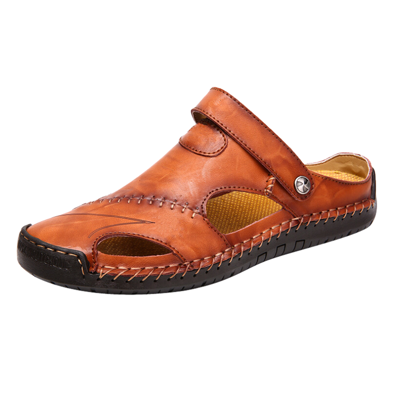 Orthopädische Ledersandalen für Herren — Rutschfeste Sohle