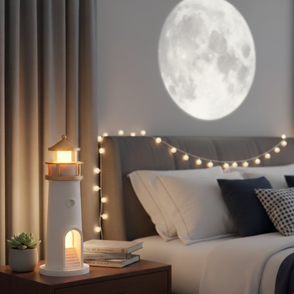 Compact Lighthouse Projector Lamp Built-In Speaker