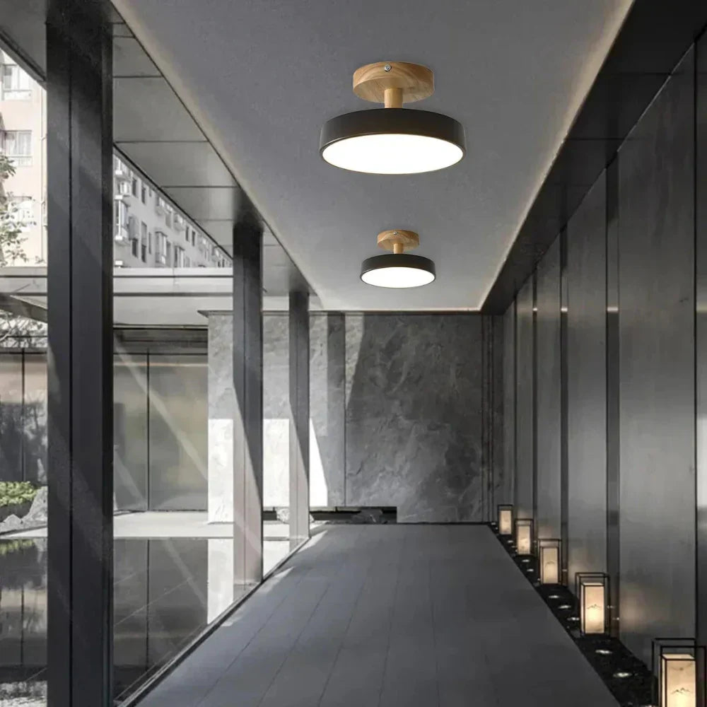 Pedol 12 W LED-loftlampe i grønt træ - skandinavisk stil
