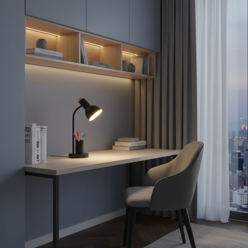 Nordic LED Desk Lamp — Built-In Pen Holder, Energy Efficient LEDs