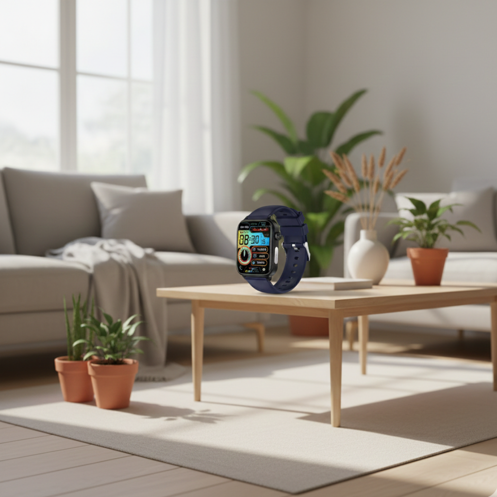 AMOLEDディスプレイ搭載防水スマートウォッチ、Bluetooth通話対応