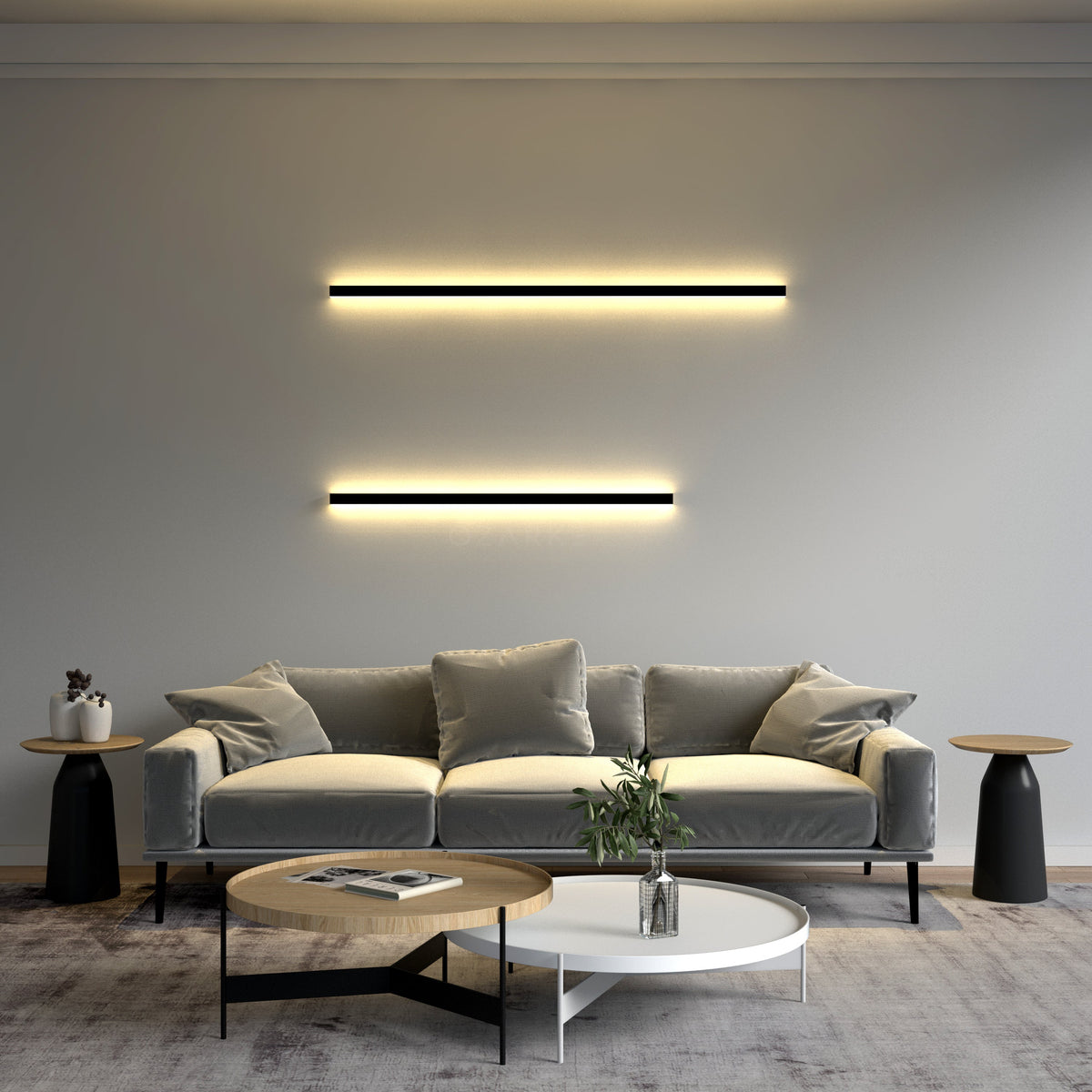 Linjär vägglampa - integrerad LED, mjukt indirekt ljus