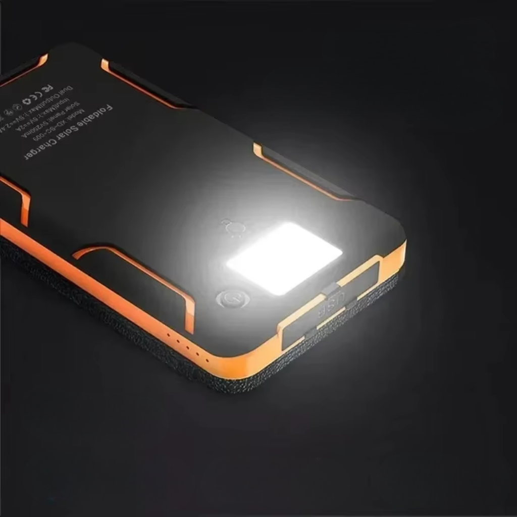 מטען סולארי קשיח בקיבולת ‏200000mAh — פנס LED מובנה