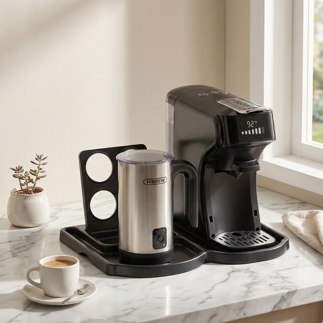 HiBREW 6-in-1-Kapselkaffeemaschine für heiße und kalte Getränke, kompatibel mit Nespresso