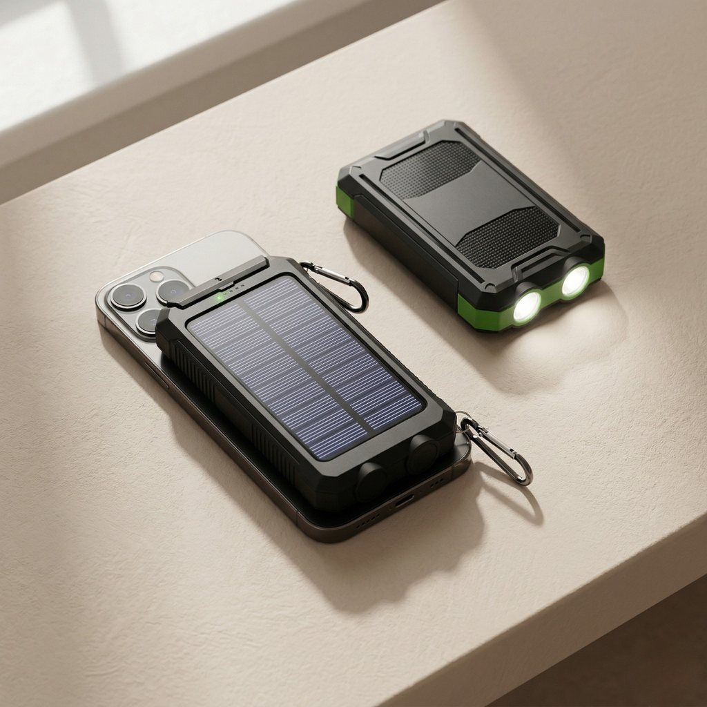 PowerMax 80000mAh nagy kapacitású napelemes töltő — Beépített LED-fény