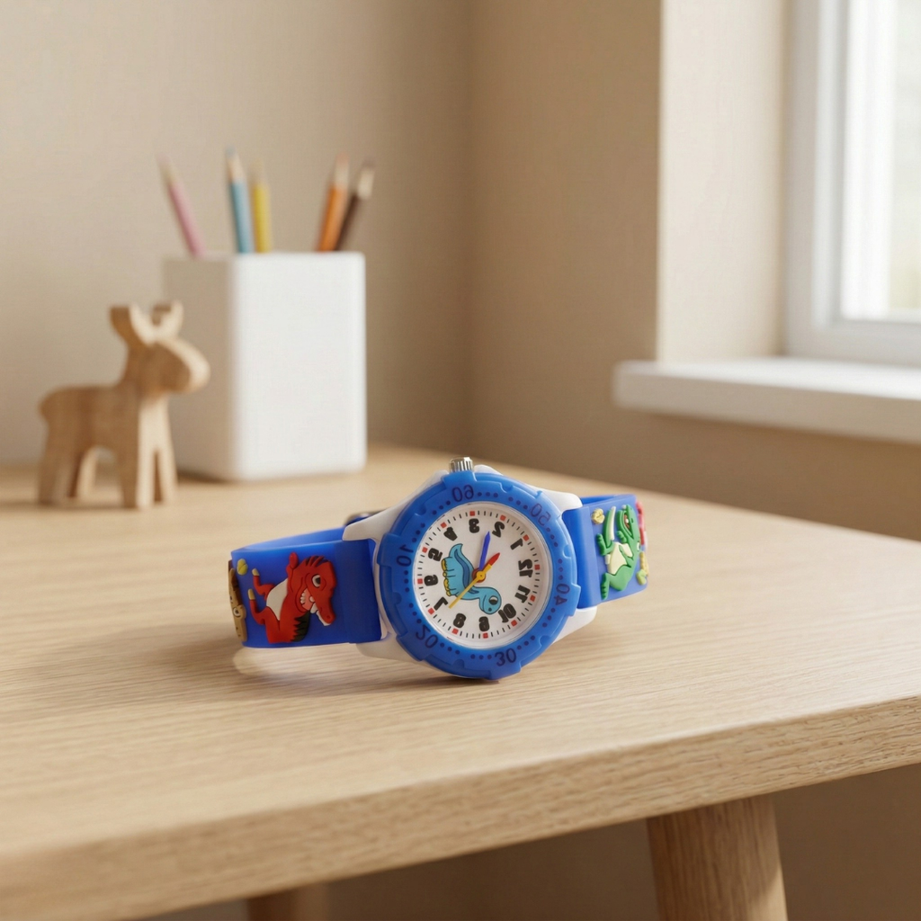 Reloj de pulsera de cuarzo con diseño de dinosaurio