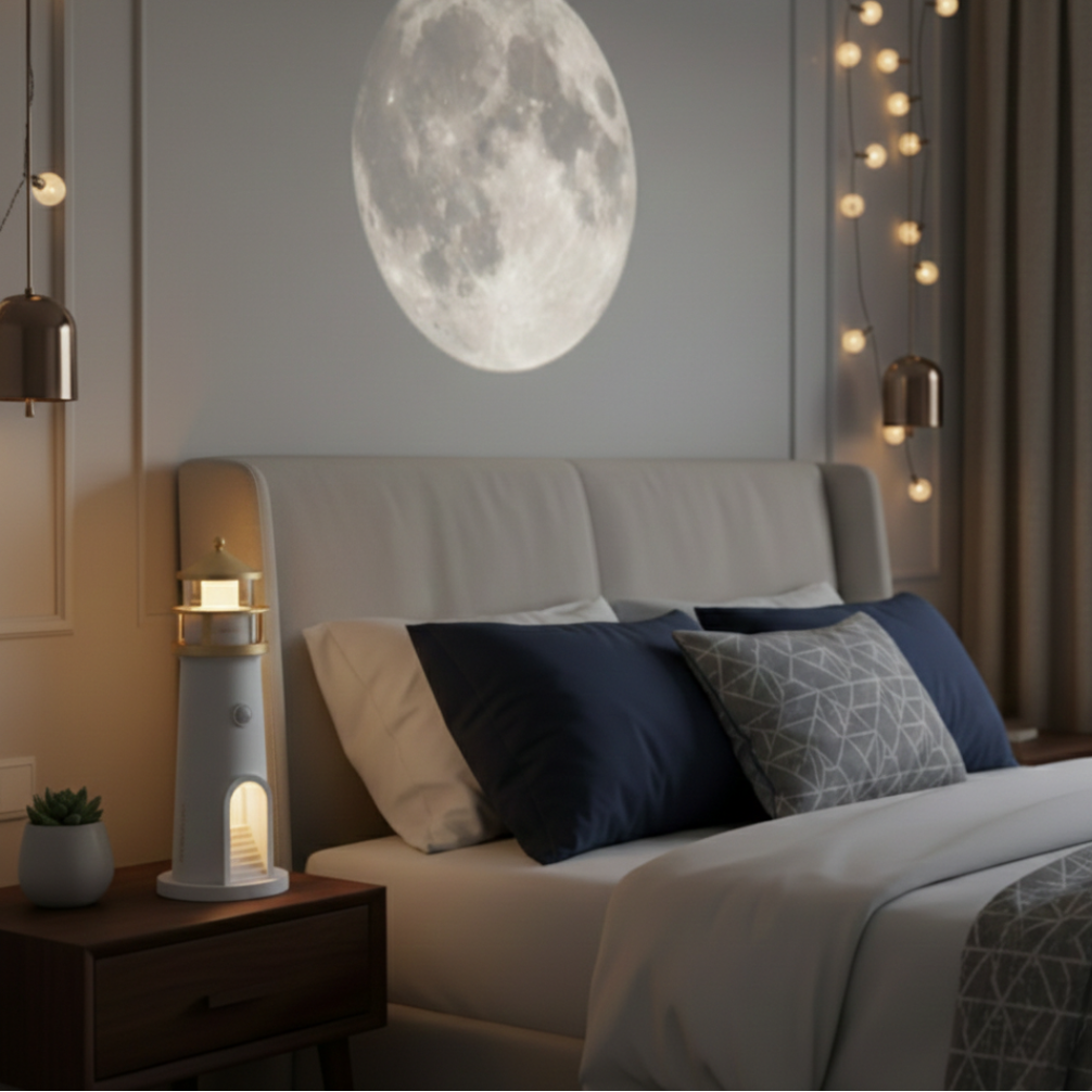 Compact Lighthouse Projector Lamp Built-In Speaker