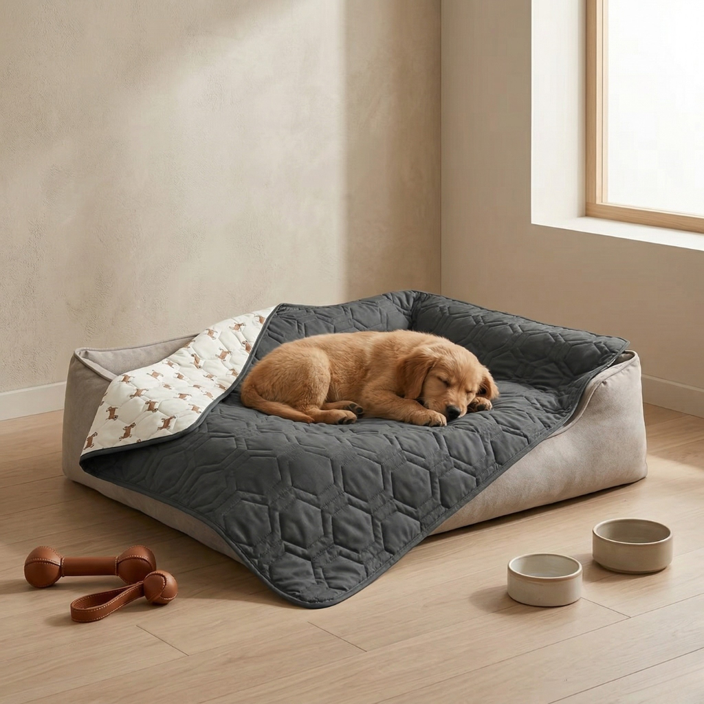 防水プラッシュ素材の犬用カバー - ベッド＆カーシートプロテクター