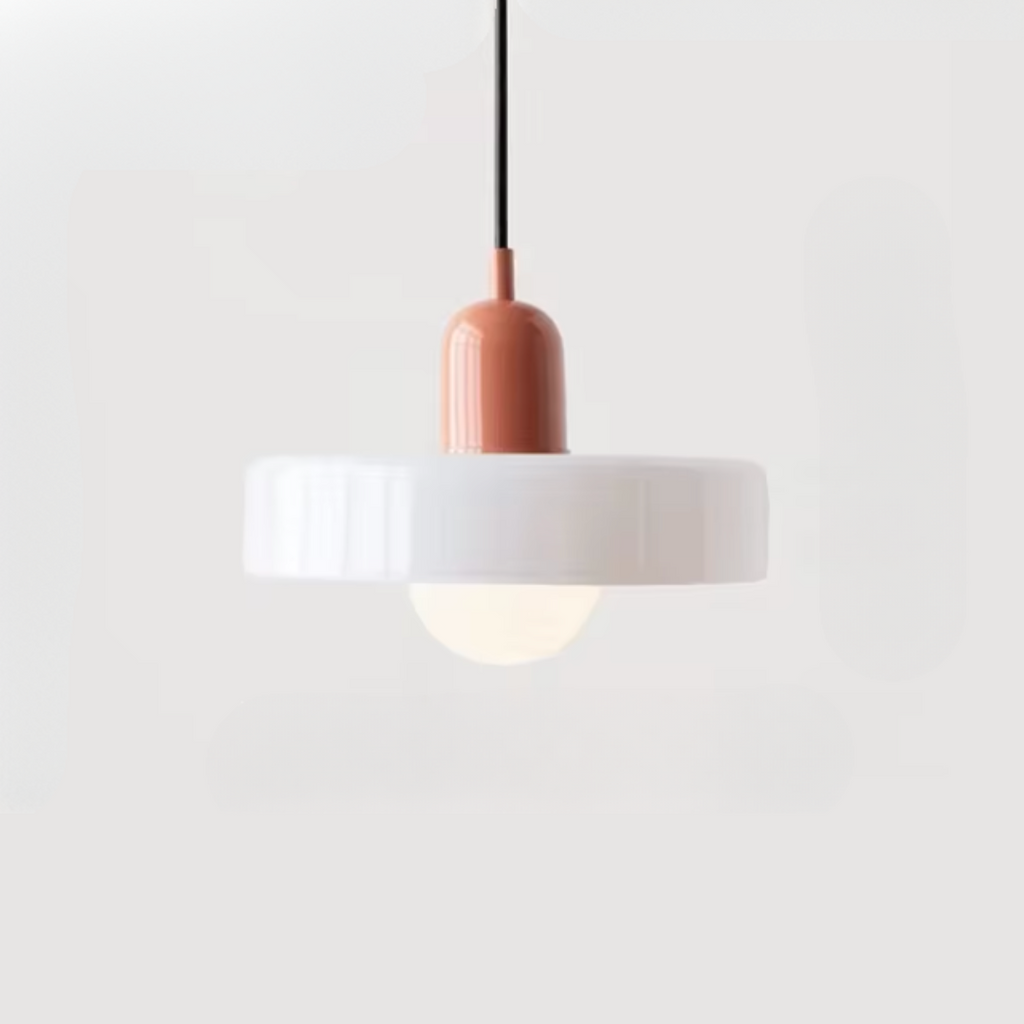 Lámpara colgante de vidrio – Pantalla Bauhaus de doble color