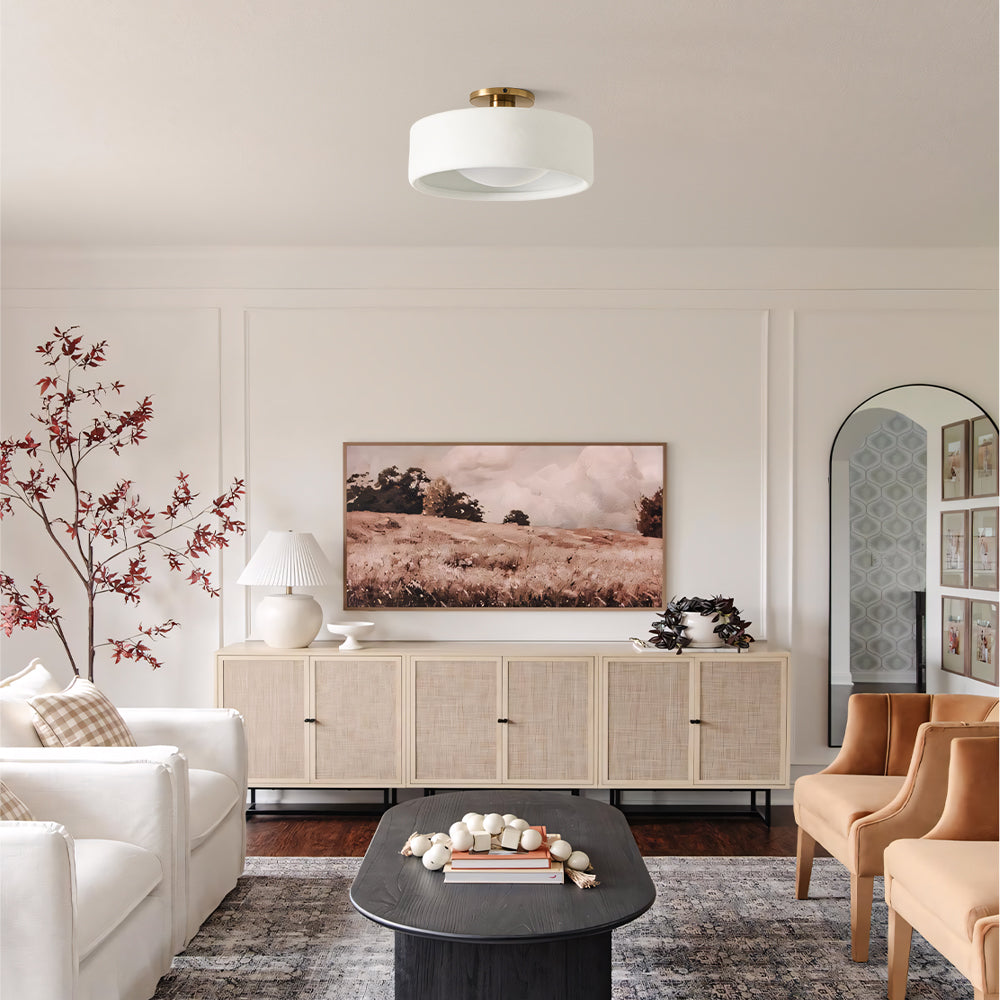 Lampă ceramică scandinavă — abajur semisferic din porțelan