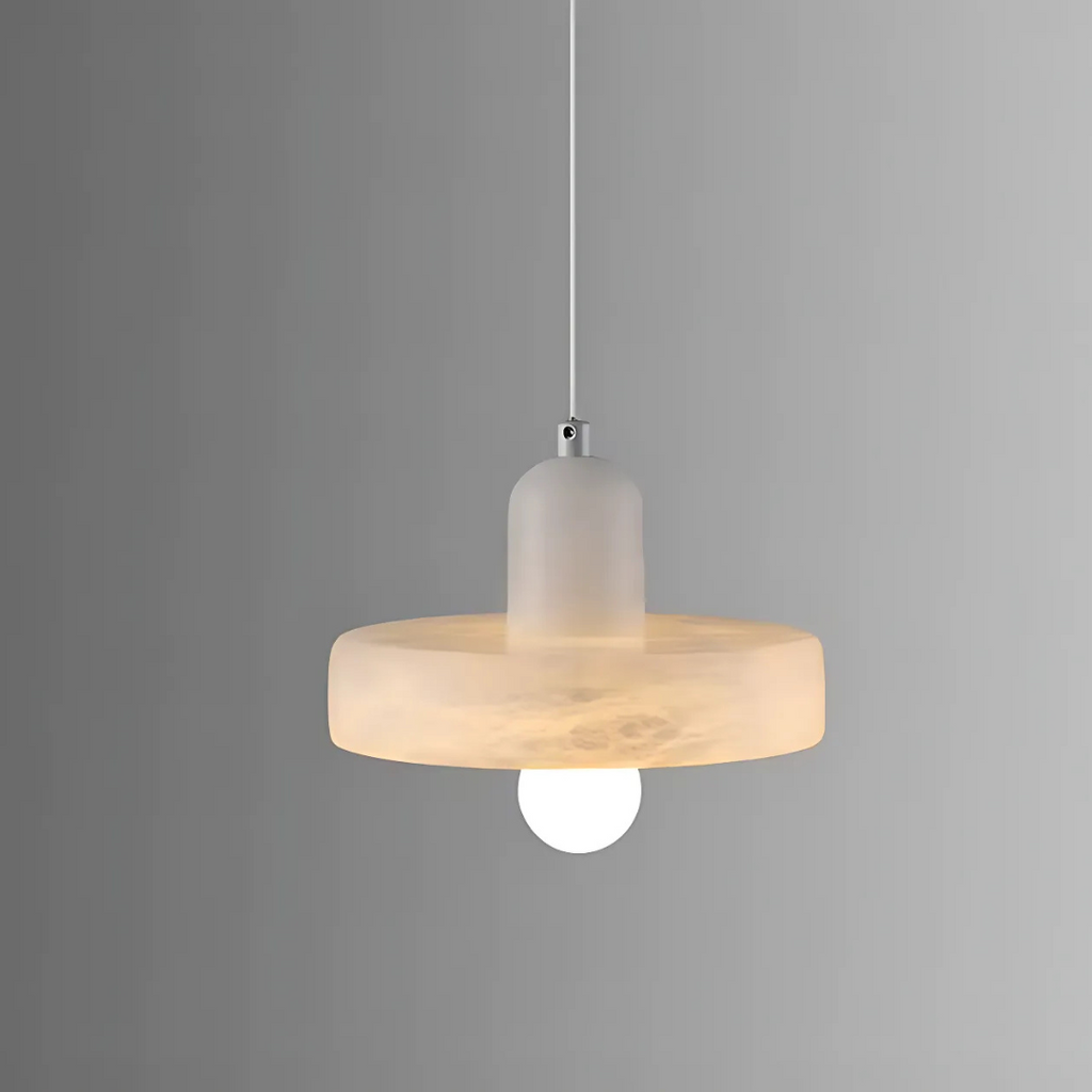 Vespera Marble Pendant Lamp — Hand Knitted Detailing, E14 Socket, Single LED Light