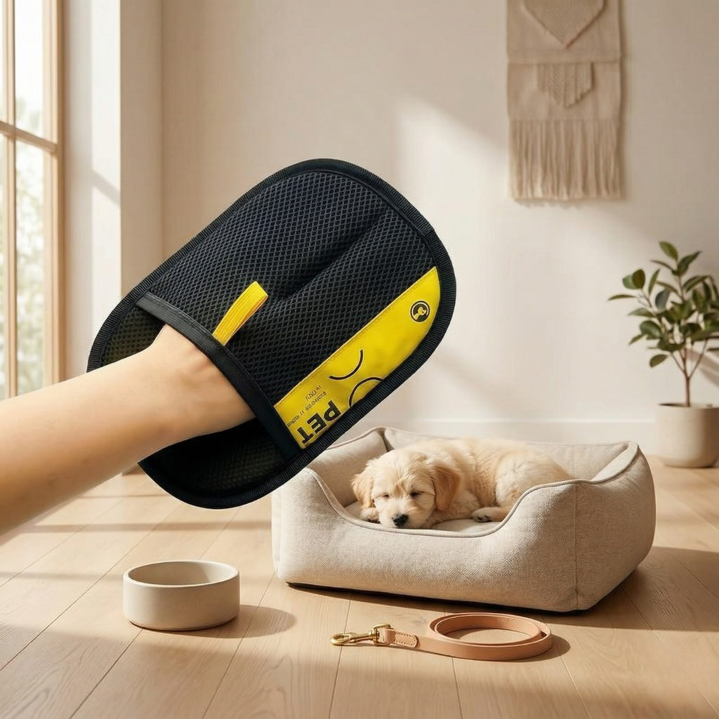 Guante electrostático para eliminar el pelo de mascotas — Lavable, reutilizable y de una sola pasada