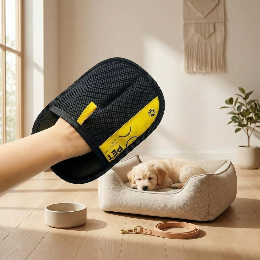 Guante electrostático para eliminar el pelo de mascotas — Lavable, reutilizable y de una sola pasada