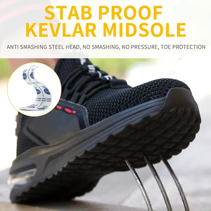 Veiligheidsschoenen met stalen neus — ultralicht, ademend, antislip